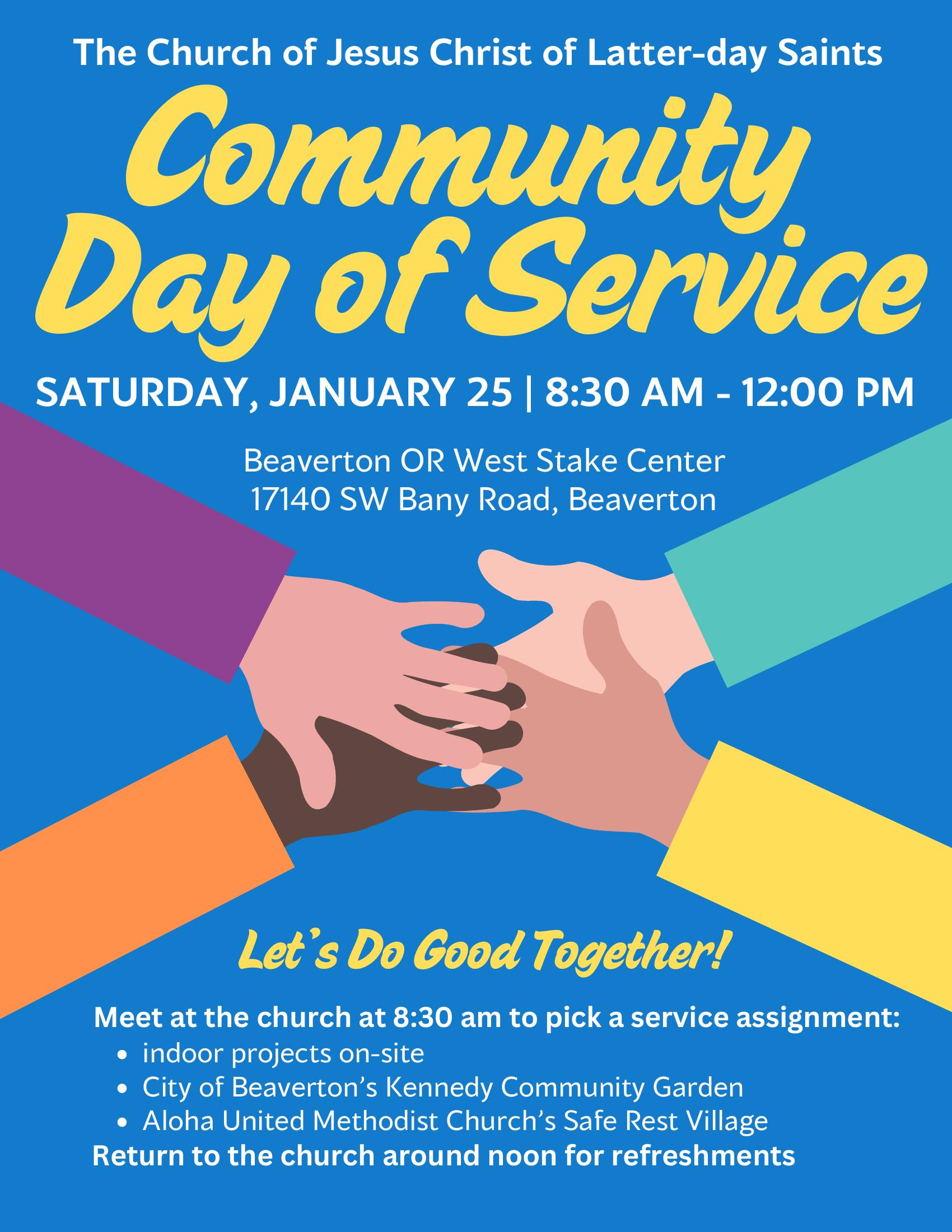 Community Day of Service flyer — January 25, 2025.